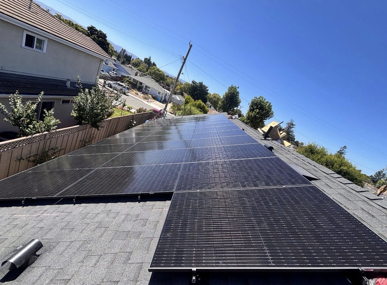 Rooftop solar array — residential install